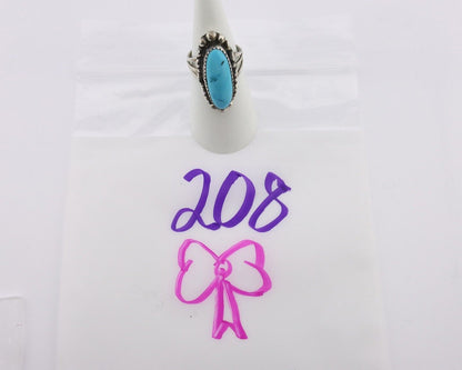 Navajo Ring .925 Silver Sleeping Beauty Turquoise Signed SkyStone Creations C80s