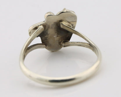 Navajo Ring .925 Silver Sleeping Beauty Turquoise Native American Artist C.80's