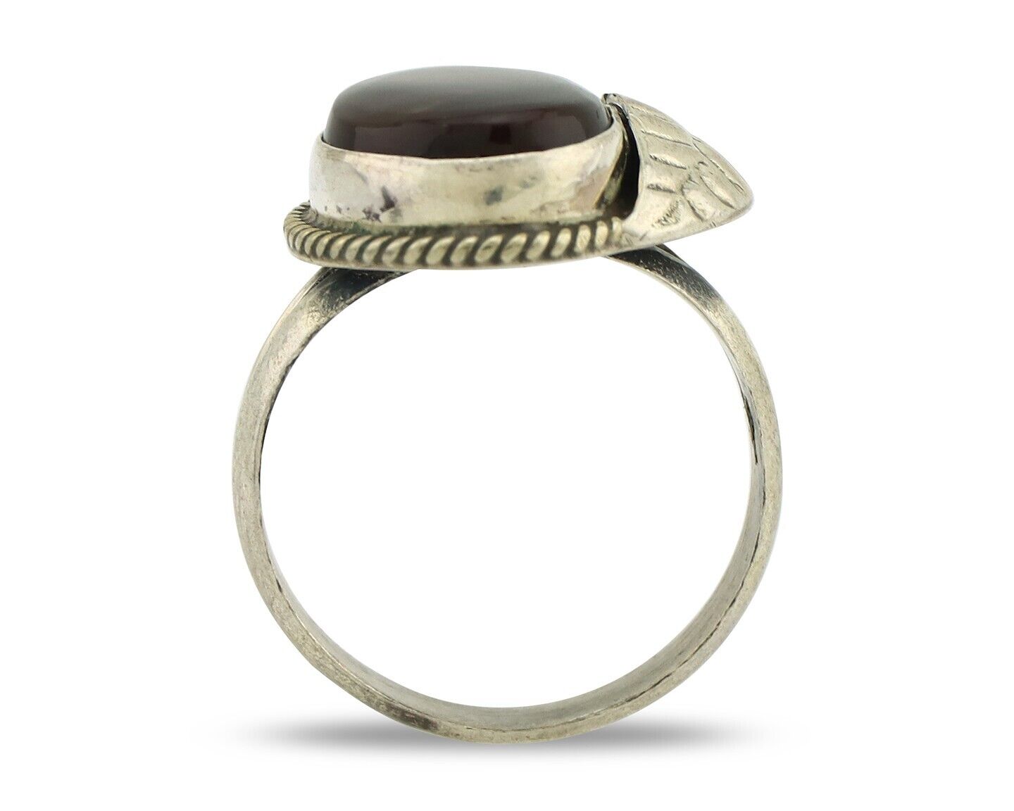 Navajo Handmade Ring 925 Silver Natural High Grade Fire Opal Native Artist C.80s