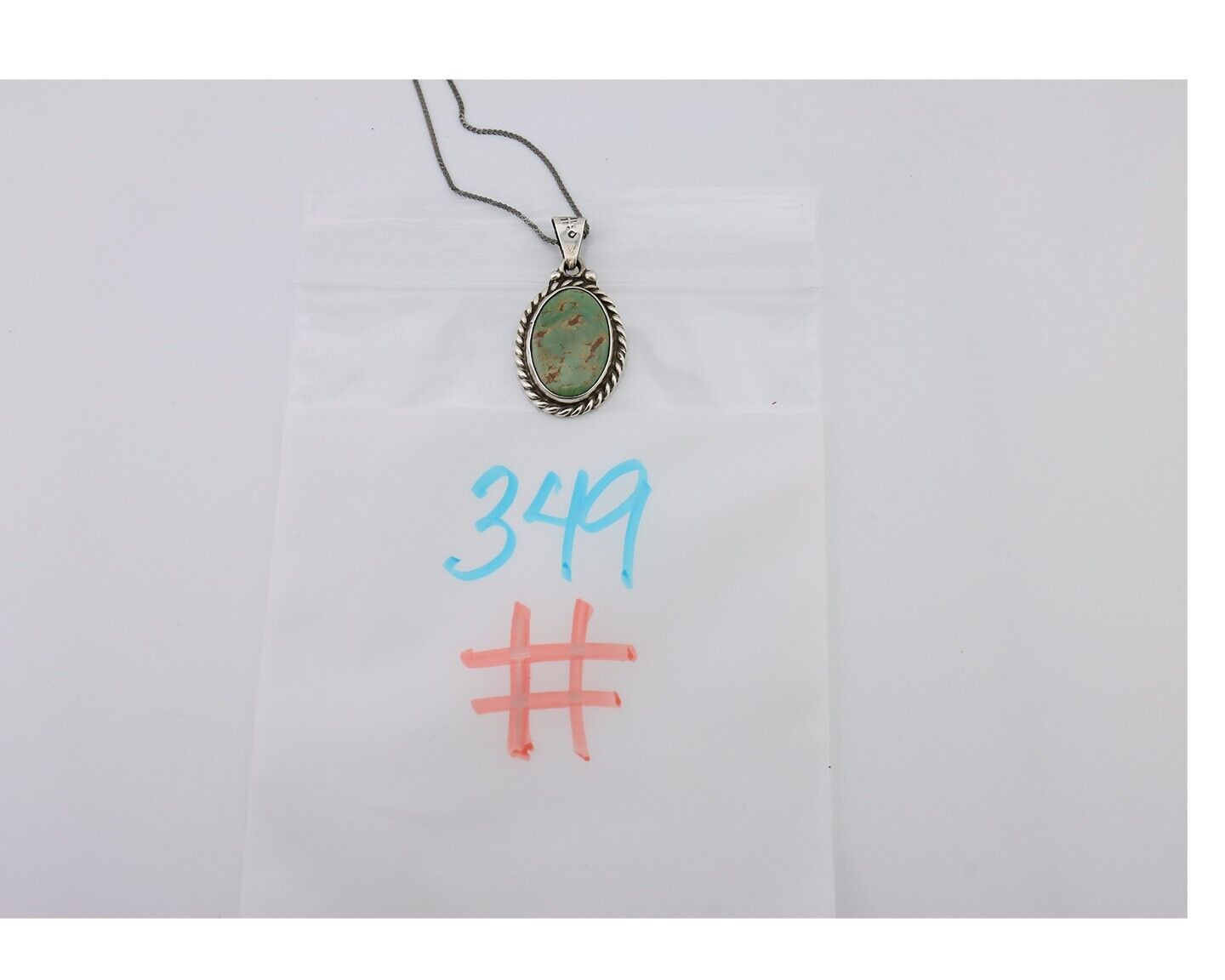 Navajo Pendant 925 Silver Natural Green Turquoise Signed M Montoya C.90s