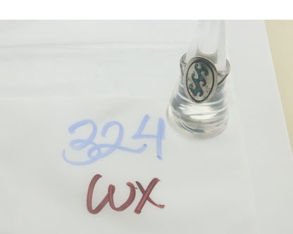 Navajo Ring 925 Sterling Natural Chip Inlay Blue Turquoise C.80's Size 7.0