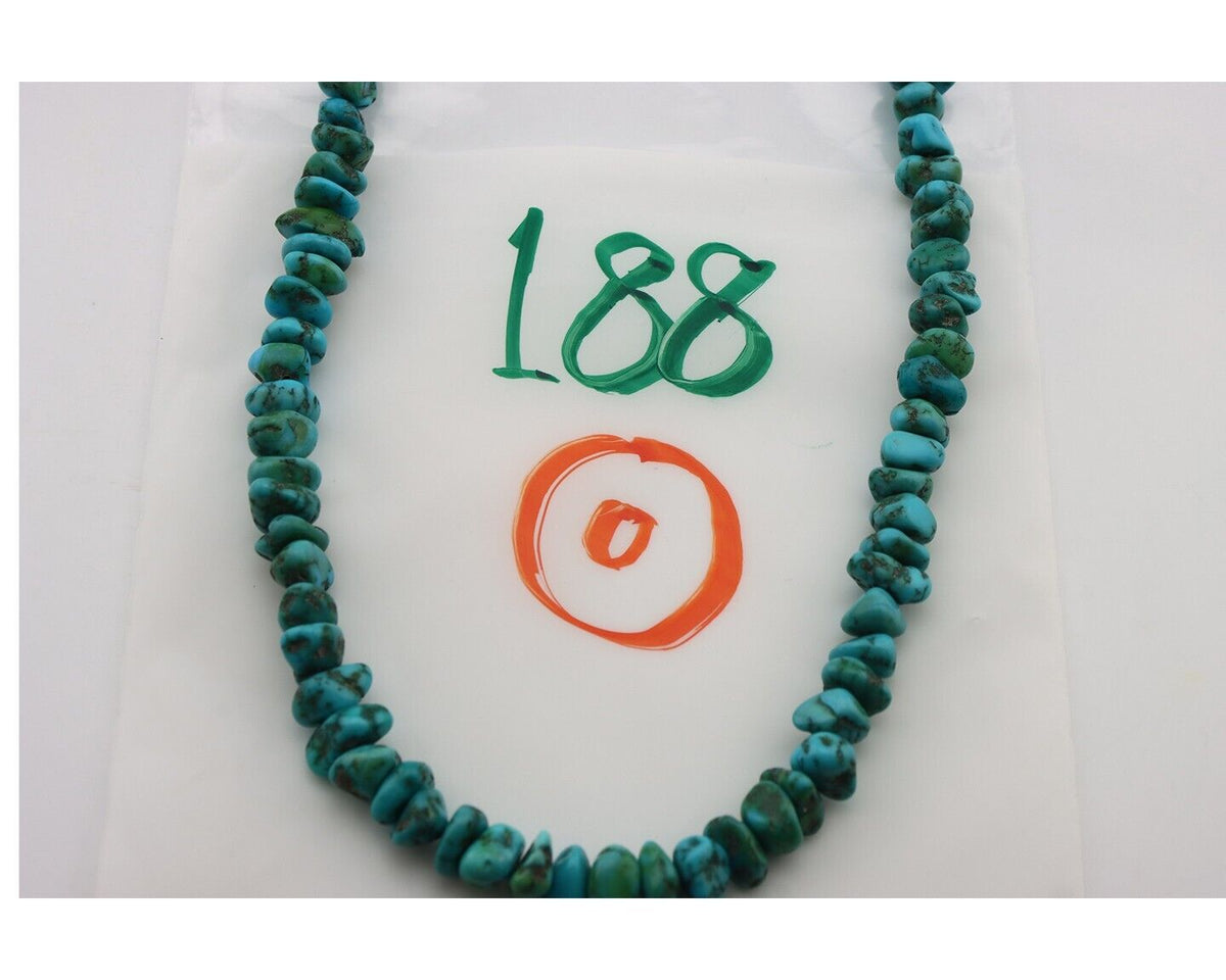 Navajo Necklace 925 Silver Natural Blue Turquoise Native Artist C.80's