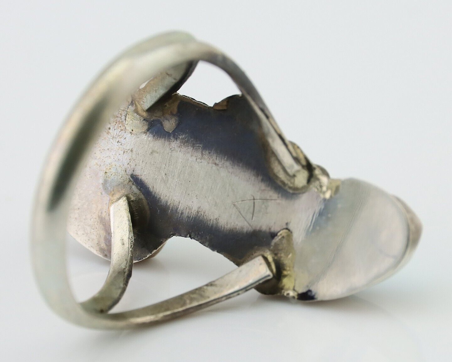 Navajo Handmade Ring 925 Silver Kingman Turquoise Native American Artist C.80's