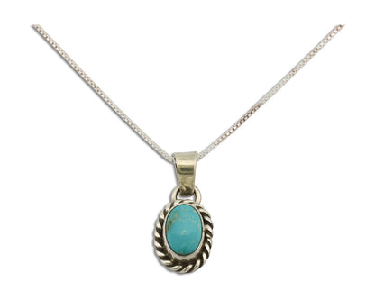 Navajo Necklace 925 Silver Natural Kingman Turquoise Native Artist C.2008