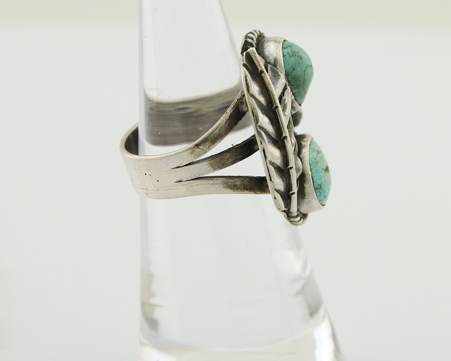 Navajo Handmade Ring 925 Silver Turquoise Native Artist C.80's