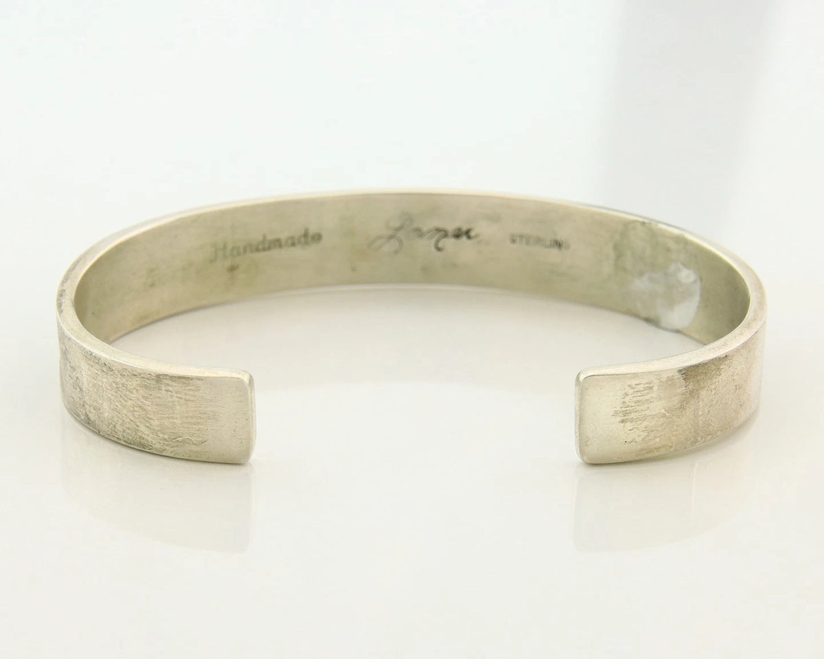 Navajo Cuff Bracelet 925 Sterling Silver Vintage Heavy Hand Stamped Signed Laner