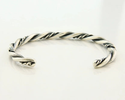 Navajo Cuff Bracelet 925 Sterling Silver Vintage Handmade Twist