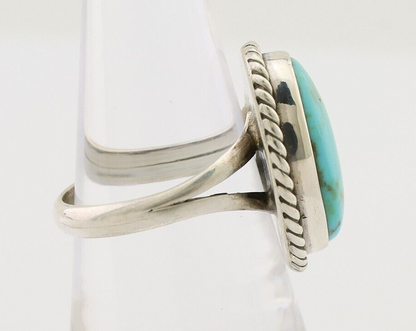 Navajo Ring 925 Silver Kingman Turquoise Native American Artist C.80's
