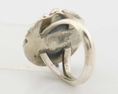 Navajo Ring 925 Sterling Natural Blue Turquoise Native Artist C.80's Size 5.2