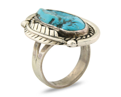 Mexican Handmade Ring 925 Sterling Natural Mined Turquoise C.80's Size 8