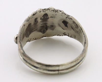 Navajo Ring 925 Silver Turquoise Artist Signed E SkyStone Creations C.80's