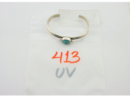Navajo Bracelet 925 Silver Turquoise Cuff Native American Artist C.80's