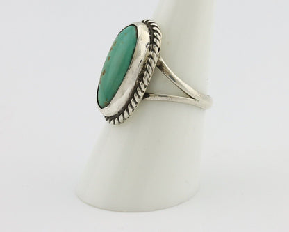 Navajo Ring 925 Silver Kingman Turquoise Native American Artist C.80's