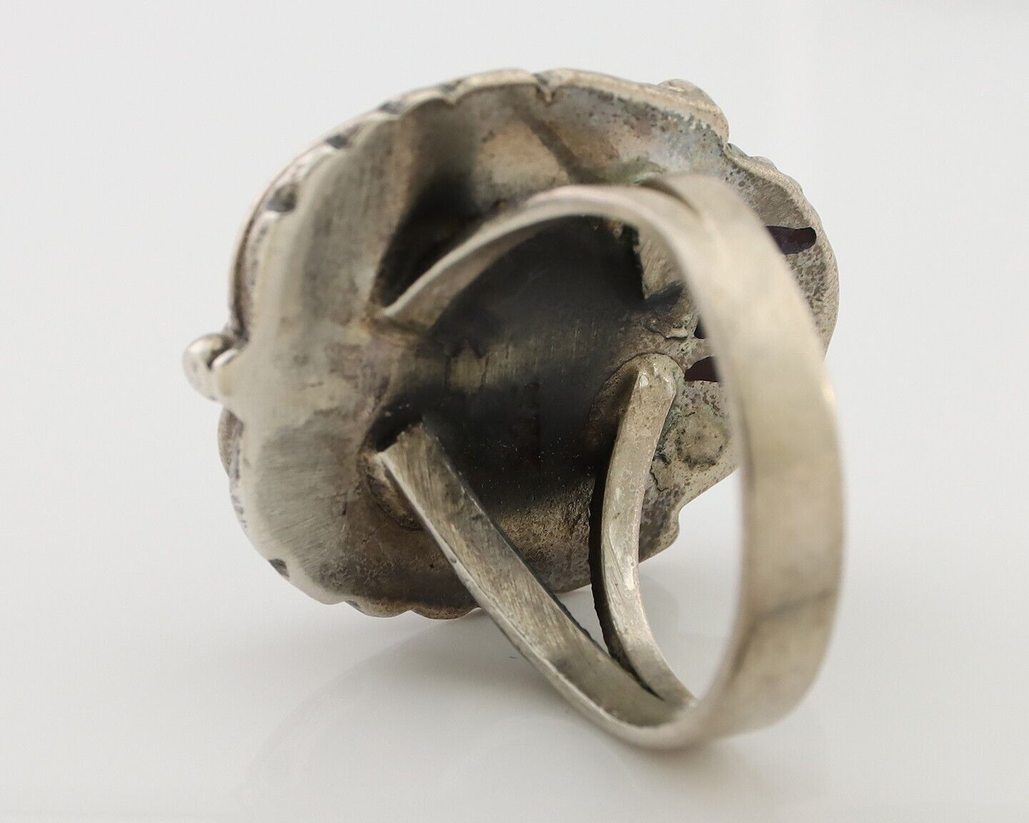 Navajo Handmade Ring 925 Silver Blue Turquoise Native American Artist C.80's