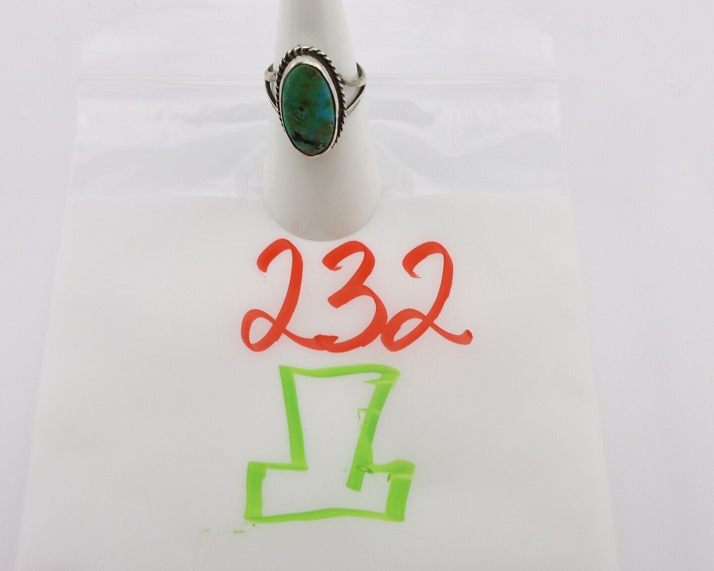 Navajo Ring 925 Silver Kingman Turquoise Artist Native American Signed C.80's
