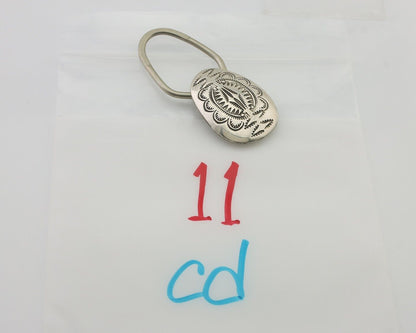 Navajo Hand Stamped Key Chain .925 Silver Handmade Native American Artist C.80's