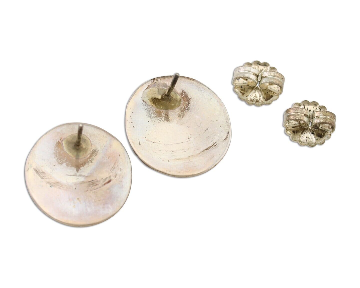 Navajo Earrings 925 Silver Natural Mined Turquoise Native American Artist C.80's