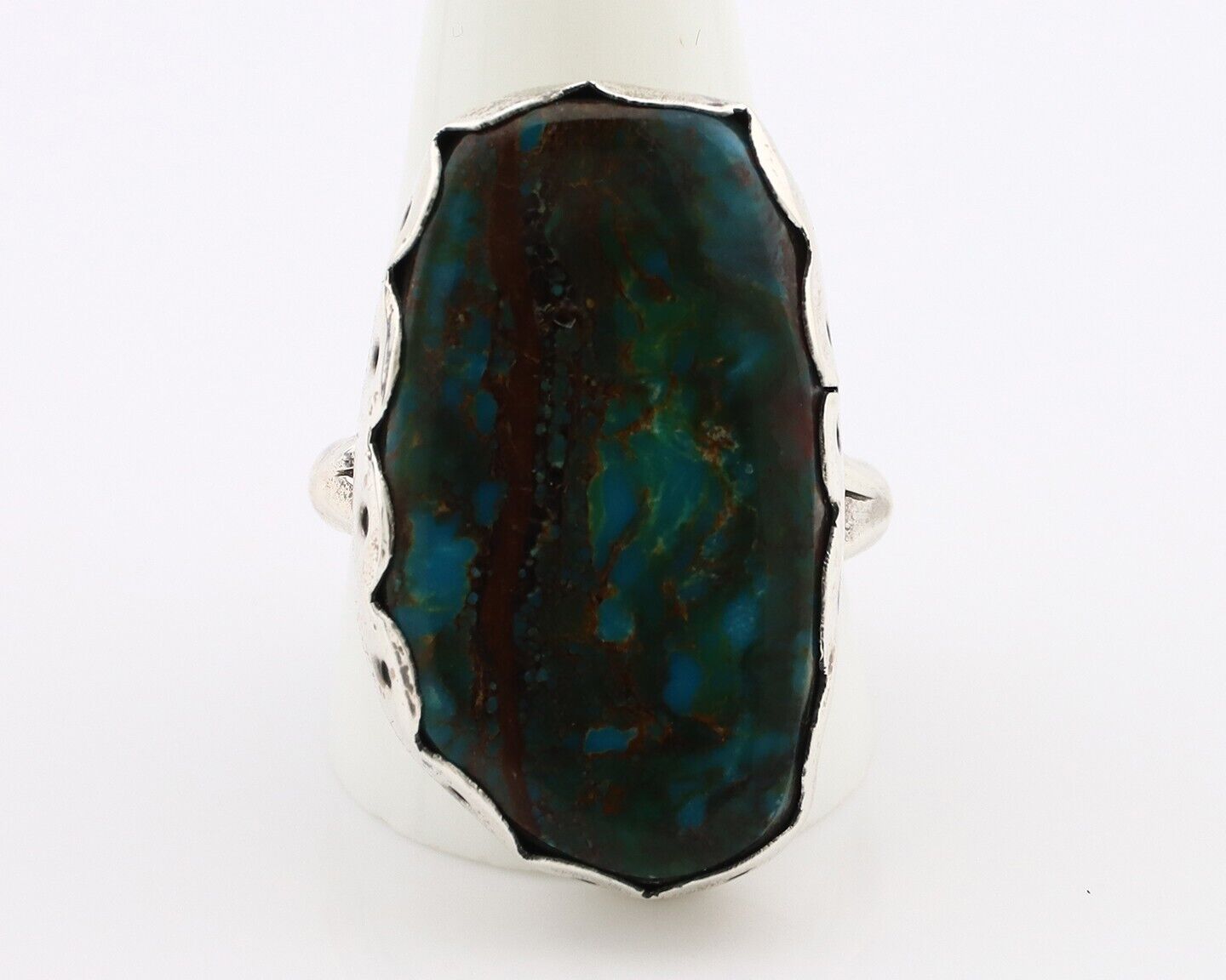 Navajo Ring 925 Silver Blue Turquoise Artist Signed Unknown Artist C.80's