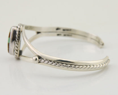 Navajo Bracelet 925 Silver Blue Turquoise Artist Signed Gecko C.80's