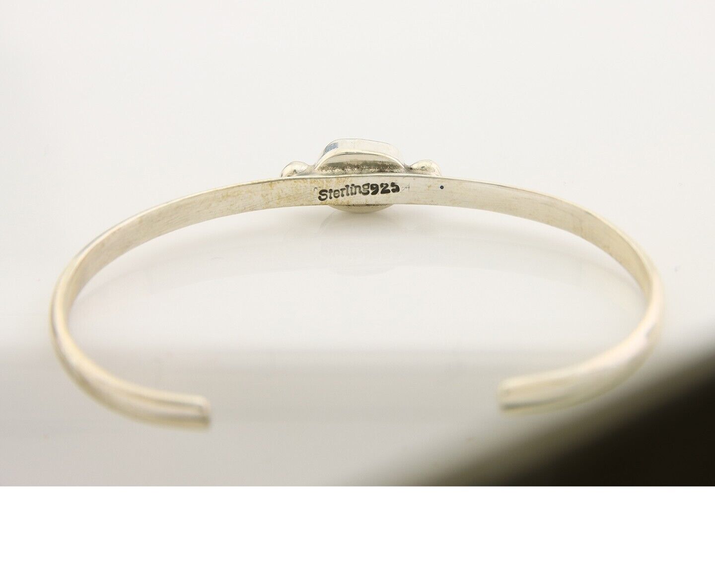 Navajo Bracelet .925 Silver Natural Red Coral Cuff Native American Artist C.80's