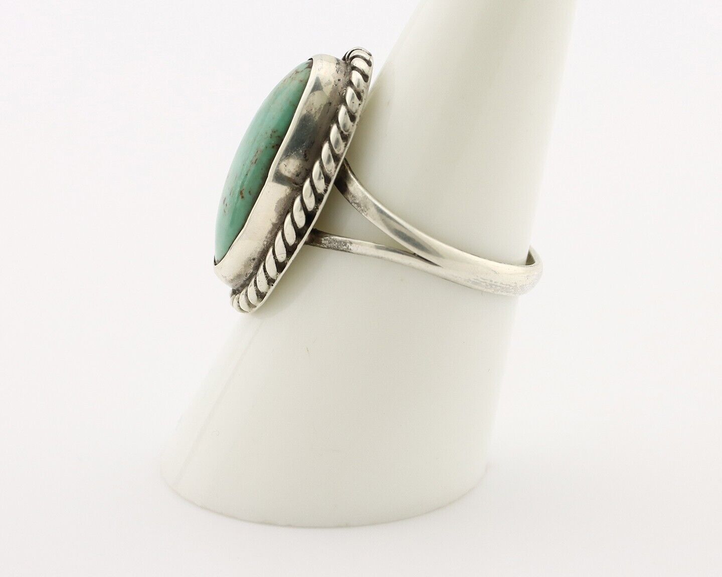 Navajo Ring 925 Silver Kingman Turquoise Artist Signed M Montoya C.80's