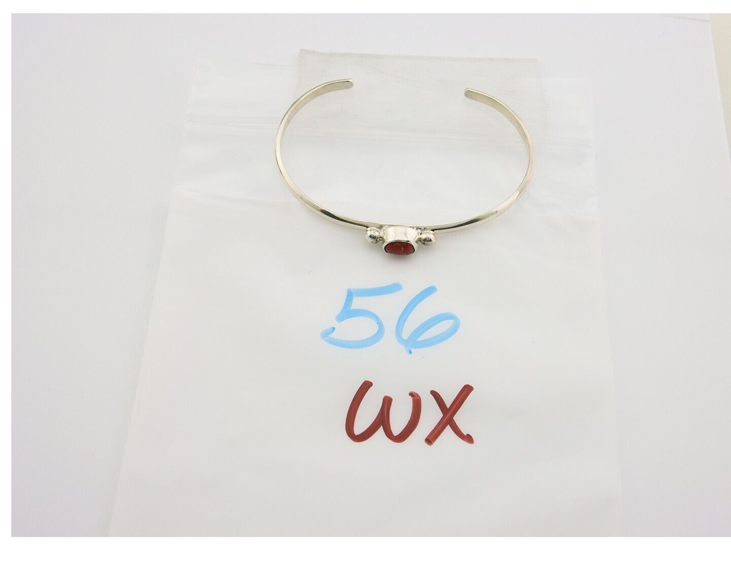 Navajo Bracelet .925 Silver Natural Red Coral Cuff Native American Artist C.80's