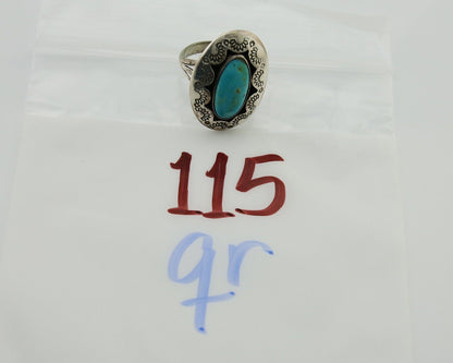 Navajo Handmade Ring 925 Silver Natural Arizona Turquoise Artist C.80's