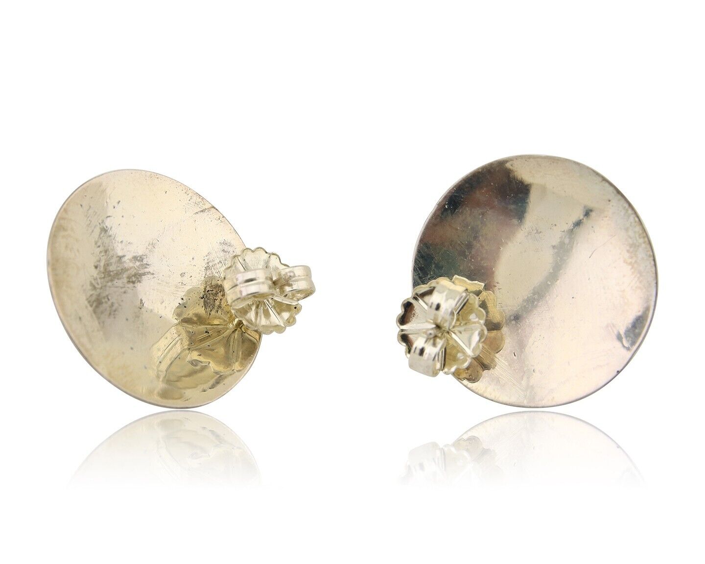 Navajo Hand Stamped Earrings 925 Silver Natural Turquoise Native Artist C.80's