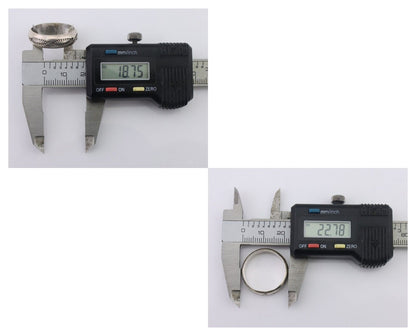 Navajo Hand Stamped Band 925 Silver 6.0 mm Signed Larry Chavez Size 9.25 C.80's