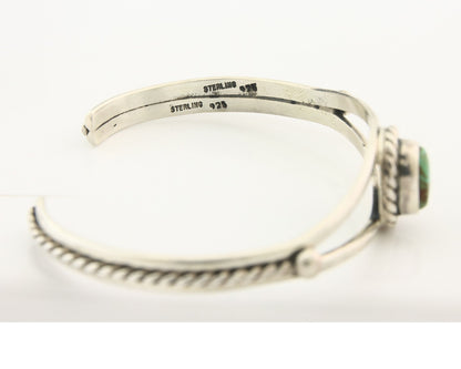 Vintage Navajo Bracelet 925 Silver Turquoise Tranditional Handmade Signed Gecko