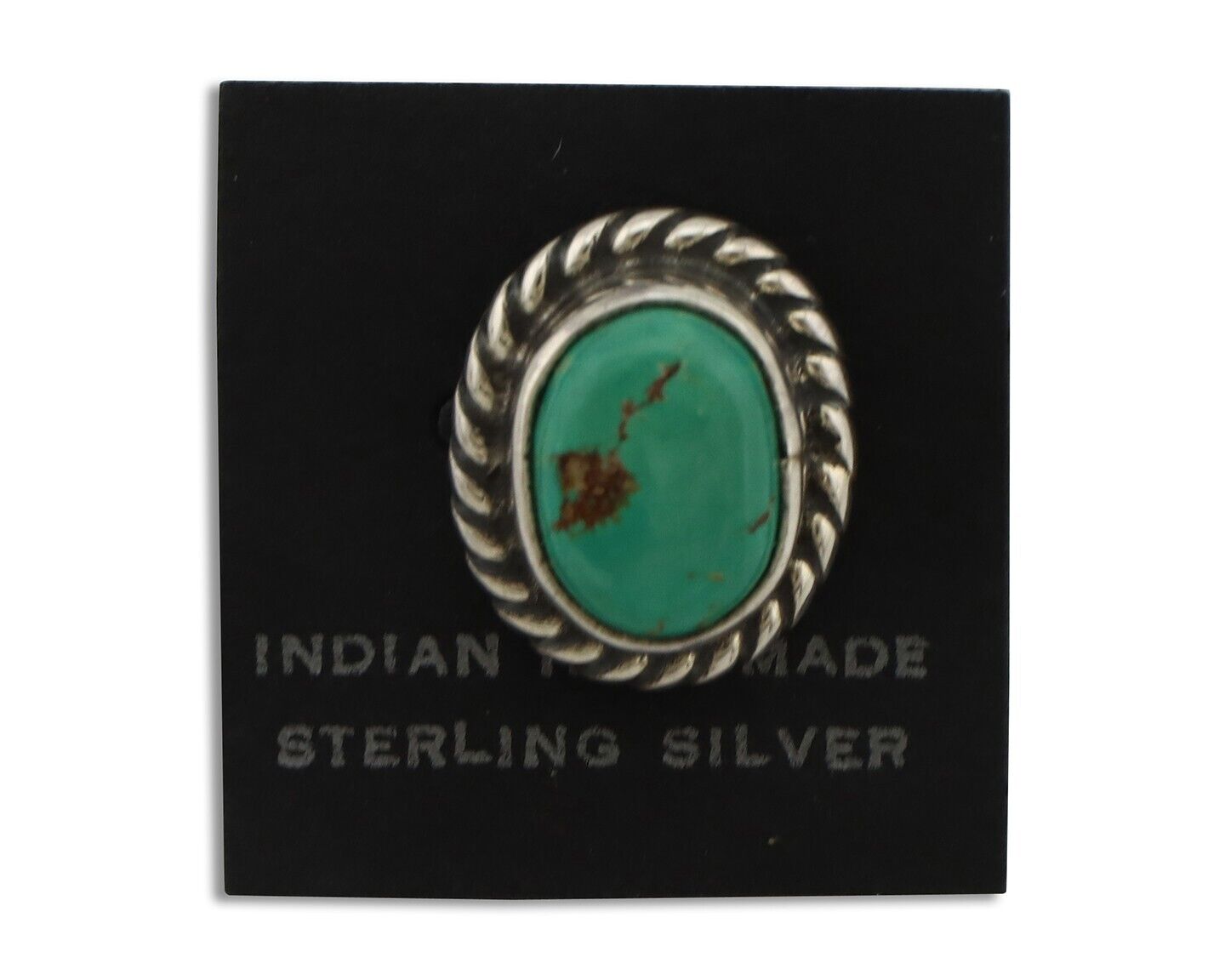 Navajo Tie Tack 925 Silver Natural Mined Turquoise Native American Artist C.80's