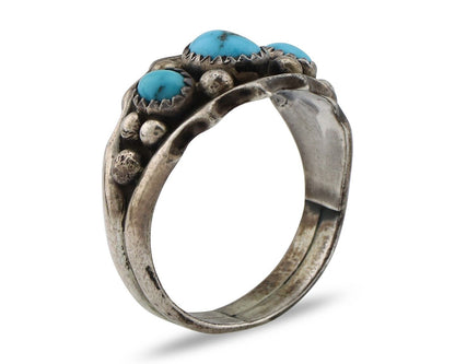Navajo Ring 925 Silver Blue Artist Signed SkyStone Creations C.80's