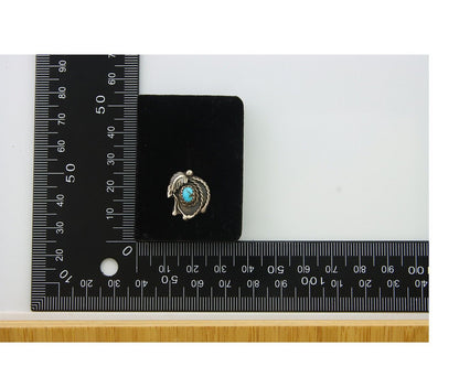 Navajo Earrings 925 Silver Natural Turquoise Artist Signed M CSC C.80's