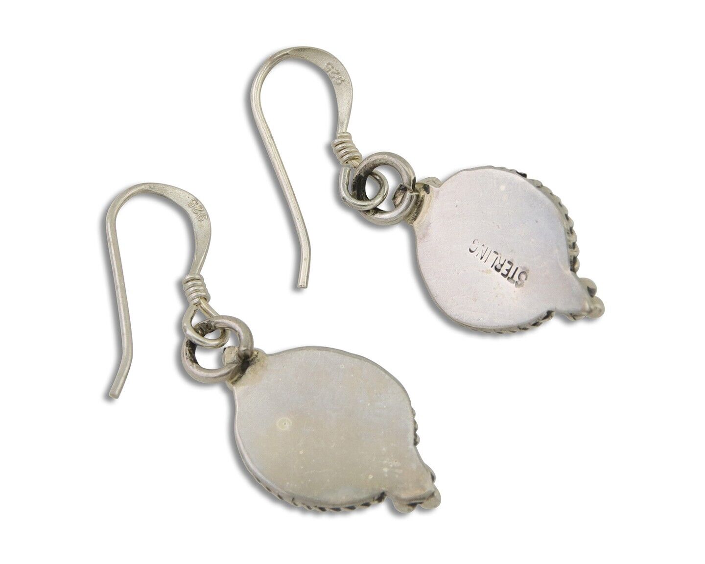 Navajo Dangle Earrings 925 Silver Natural Opal Native Artist C.80's