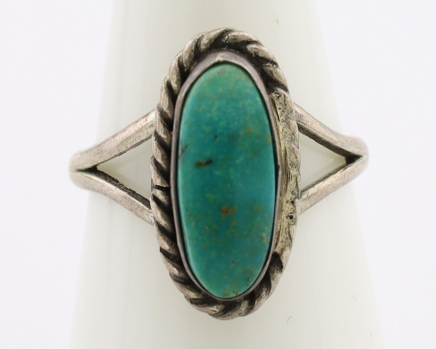 Navajo Ring 925 Silver Blue Turquoise Native American Artist C.80's