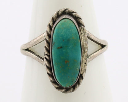 Navajo Ring 925 Silver Blue Turquoise Native American Artist C.80's