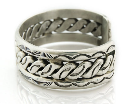 Navajo Cuff Bracelet 925 Sterling Silver Vintage Hand Stamped
