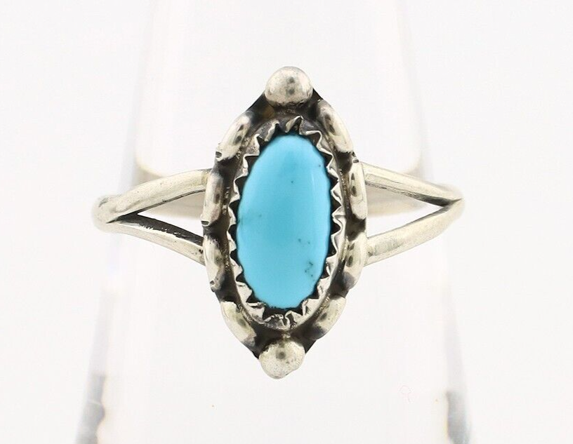 Navajo Ring 925 Silver Turquoise Artist Signed SkyStone Creations C.80's
