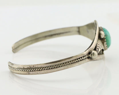 Navajo Bracelet 925 Silver Spiderweb Turquoise Native American Artist C.80's