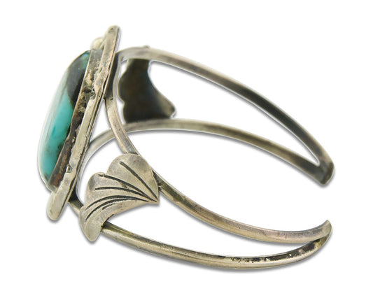 Vintage Navajo Bracelet 925 Silver Turquoise Handmade Authentic Signed AE