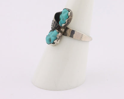 Zuni Handmade Ring 925 Silver Kingman Turquoise Native Artist C.80's