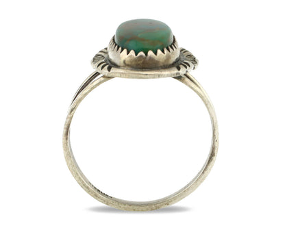 Navajo Ring .925 Silver Royston Turquoise Native American Artist C.1980's