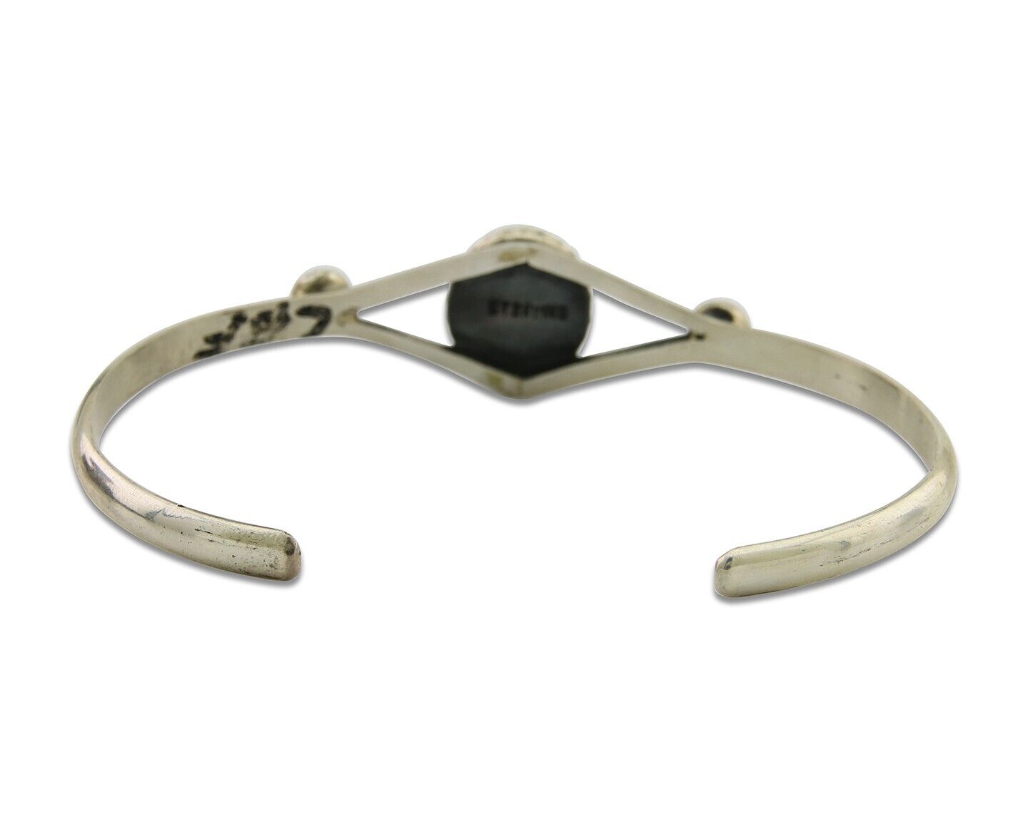 Navajo Cuff Bracelet 925 Silver Turquoise Native American Artist Handmade C.80's