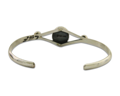 Navajo Cuff Bracelet 925 Silver Turquoise Native American Artist Handmade C.80's