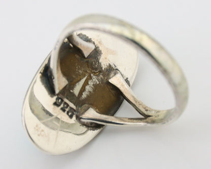 Navajo Ring 925 Silver Kingman Turquoise Artist Signed Kachina C.80's