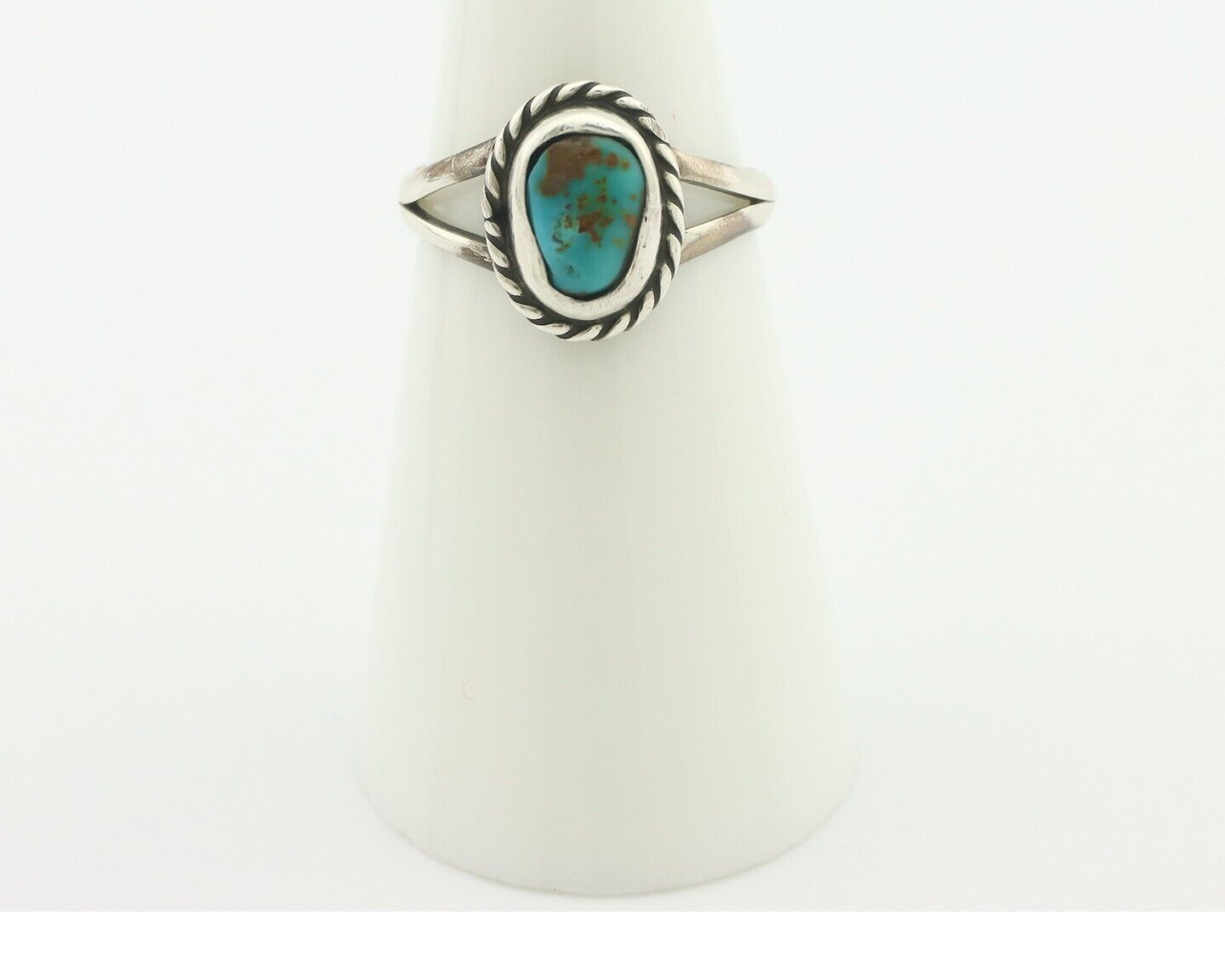 Navajo Ring .925 Silver Kingman Turquoise Native American Turquoise C.80's