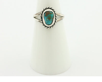Navajo Ring .925 Silver Kingman Turquoise Native American Turquoise C.80's