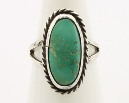 Navajo Ring 925 Silver Kingman Turquoise Artist Native American Signed C.80's