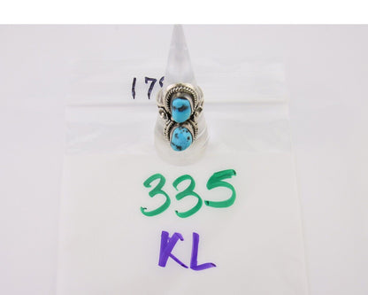 Navajo Ring 925 Silver Natural Blue Turquoise Native American Artist C.80's