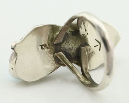 Navajo Ring 925 Silver Blue Turquoise Artist Signed K C.80's